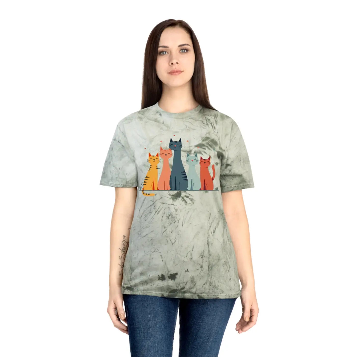 Colorful Cat Lovers Unisex T-Shirt - Unique Color Blast - Dipaliz