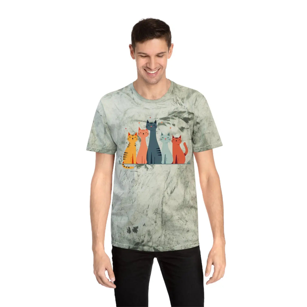 Colorful Cat Lovers Unisex T-Shirt - Unique Color Blast - Dipaliz