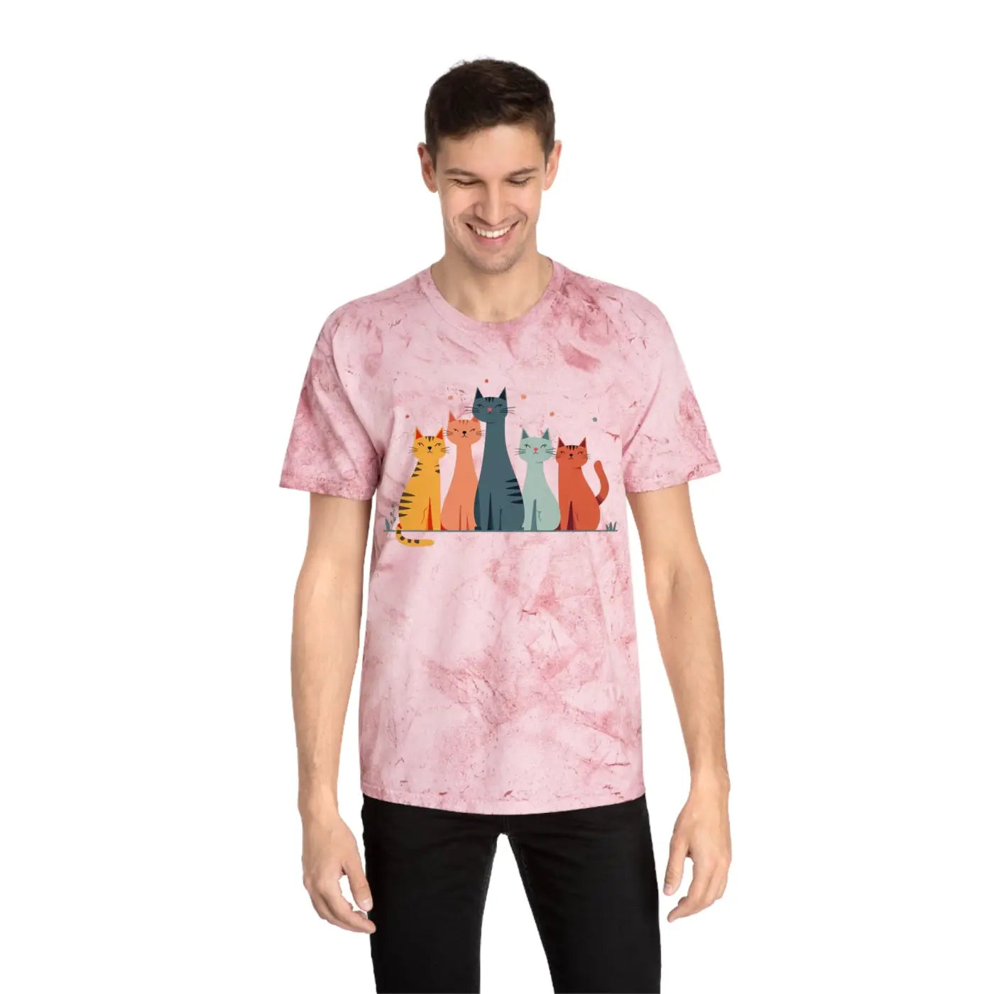 Colorful Cat Lovers Unisex T-Shirt - Unique Color Blast - Dipaliz