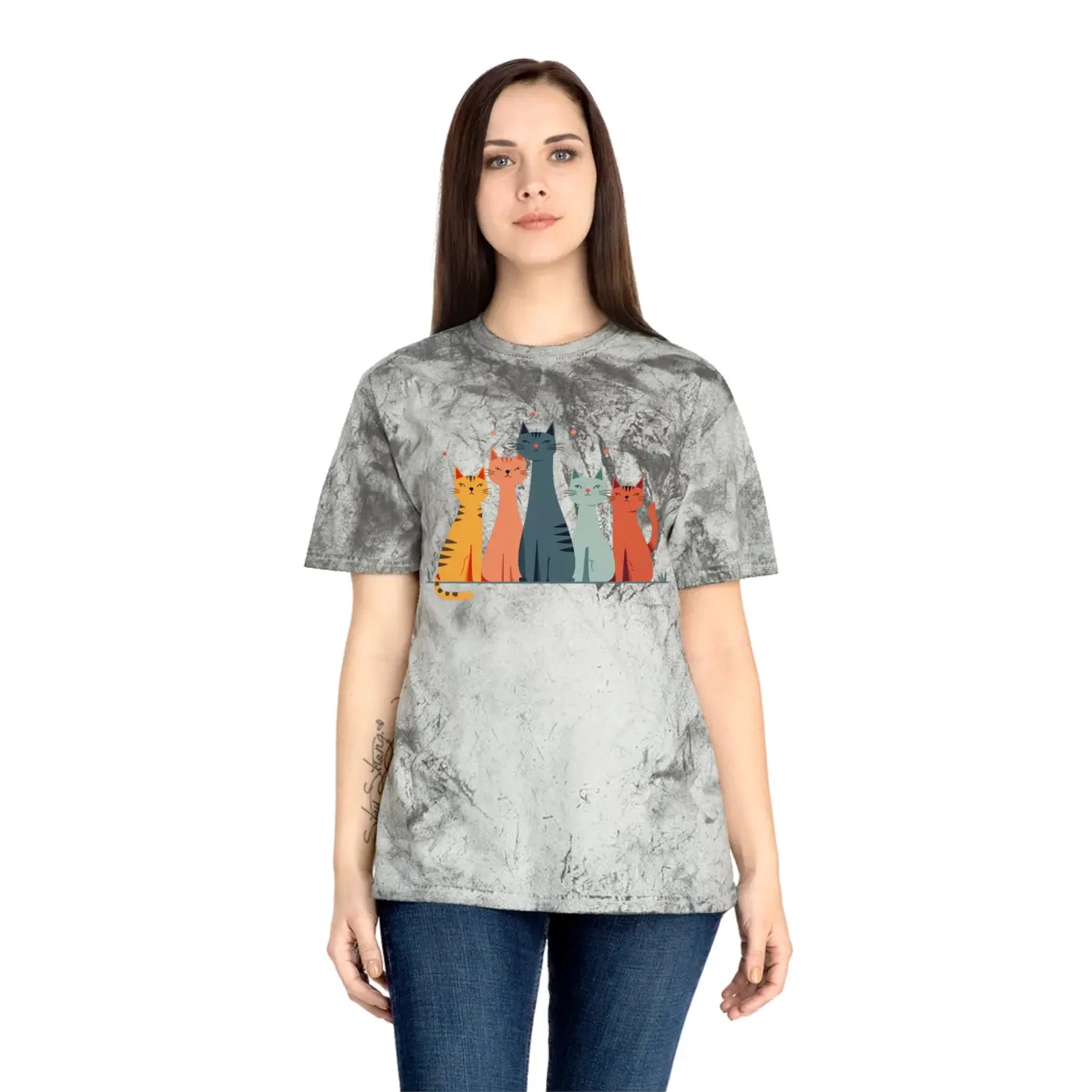 Colorful Cat Lovers Unisex T-Shirt - Unique Color Blast - Dipaliz
