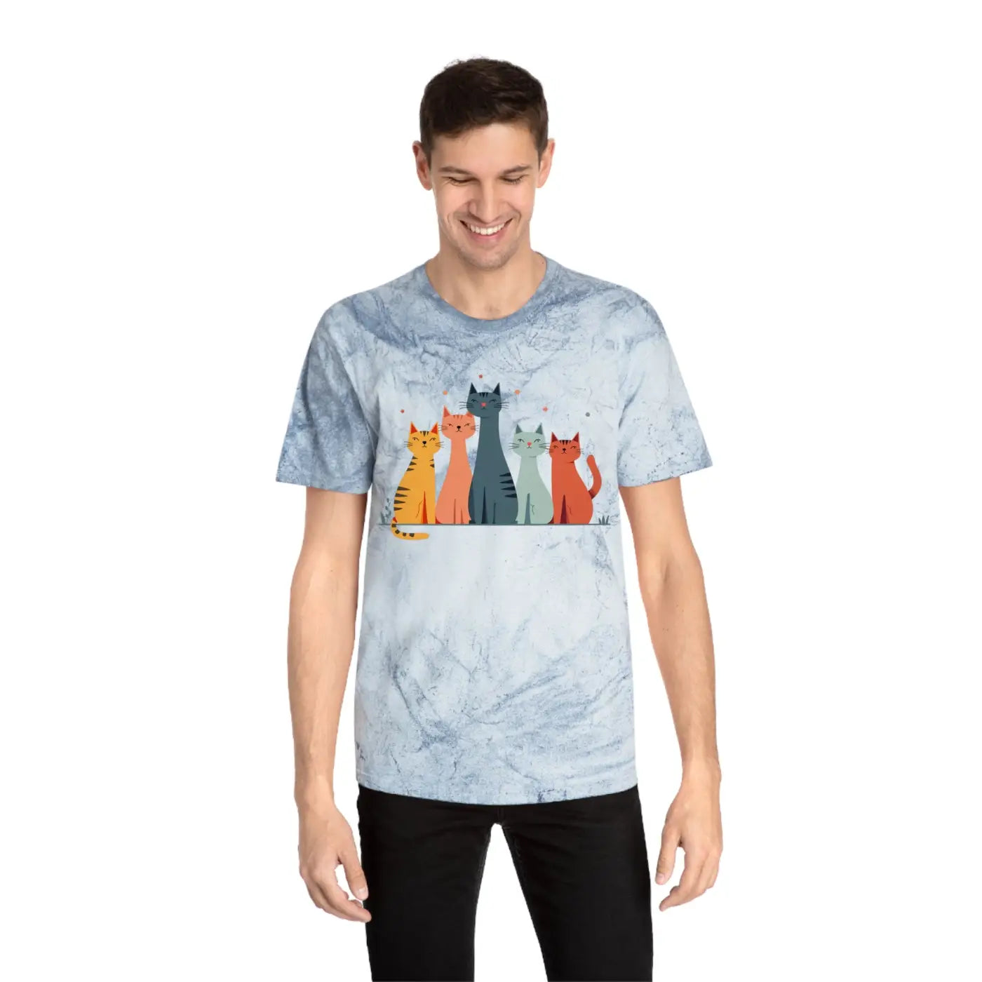 Colorful Cat Lovers Unisex T-Shirt - Unique Color Blast - Dipaliz