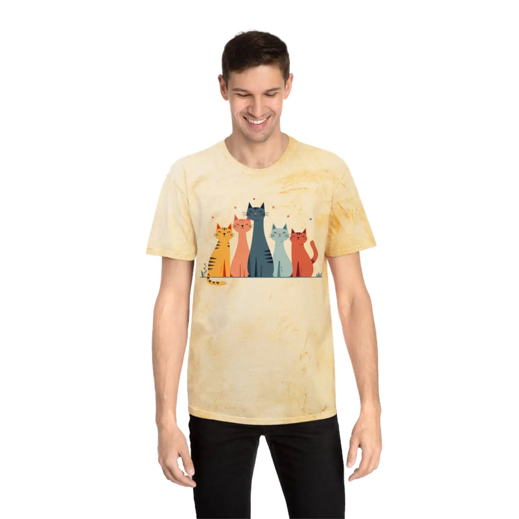 Colorful Cat Lovers Unisex T-Shirt - Unique Color Blast - Dipaliz