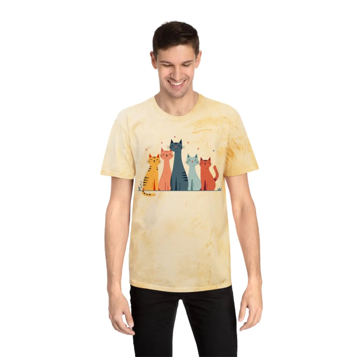 Colorful Cat Lovers Unisex T-Shirt - Unique Color Blast - Dipaliz
