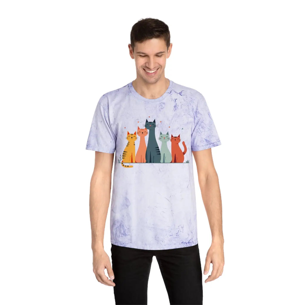 Colorful Cat Lovers Unisex T-Shirt - Unique Color Blast - Dipaliz