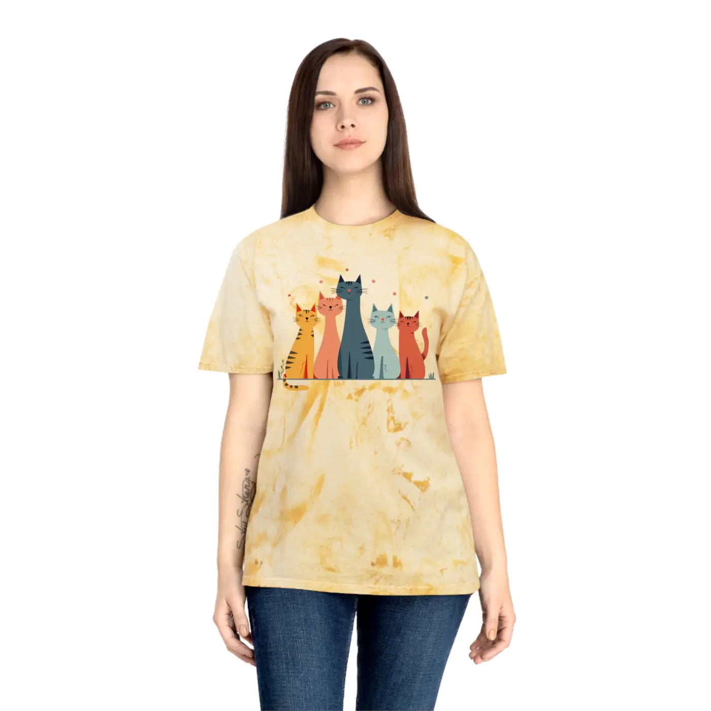 Colorful Cat Lovers Unisex T-Shirt - Unique Color Blast - Dipaliz