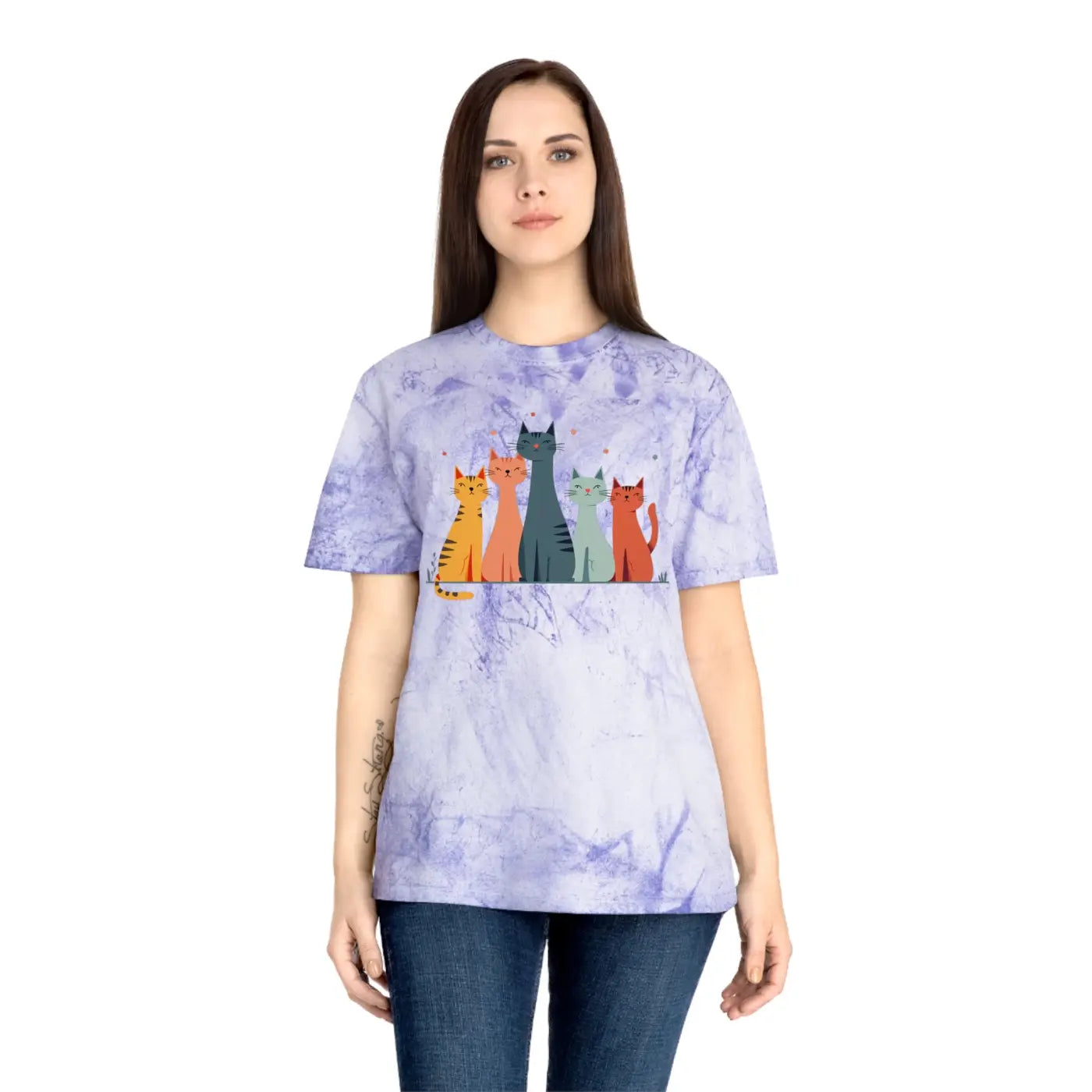 Colorful Cat Lovers Unisex T-Shirt - Unique Color Blast - Dipaliz