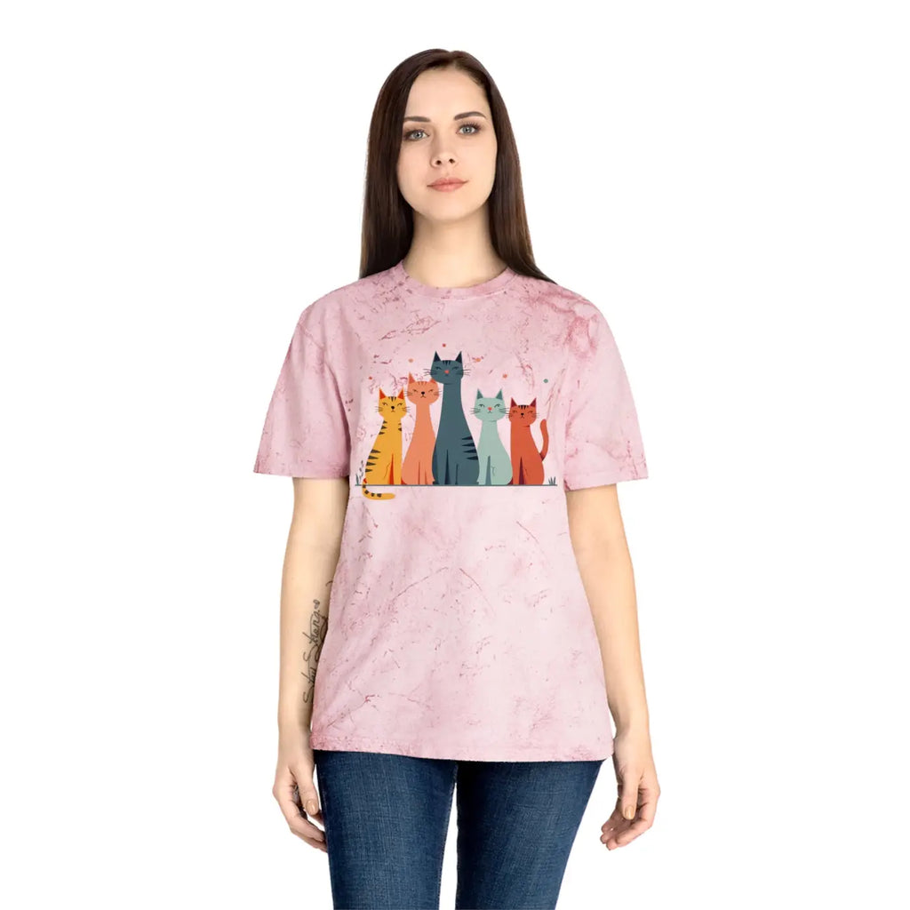 Colorful Cat Lovers Unisex T-Shirt - Unique Color Blast - Dipaliz