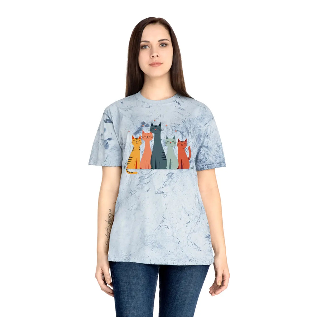 Colorful Cat Lovers Unisex T-Shirt - Unique Color Blast - Dipaliz