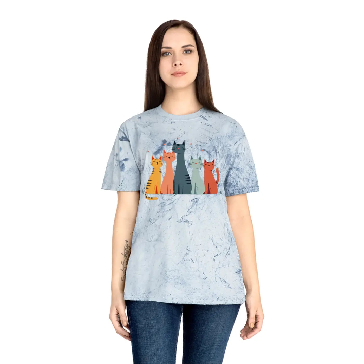 Colorful Cat Lovers Unisex T-Shirt - Unique Color Blast - Dipaliz