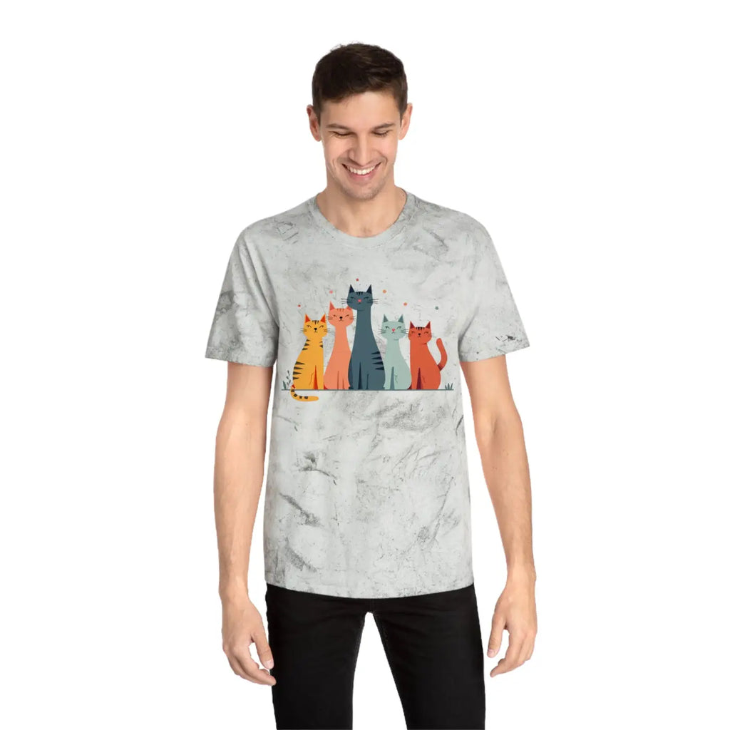 Colorful Cat Lovers Unisex T-Shirt - Unique Color Blast - Dipaliz